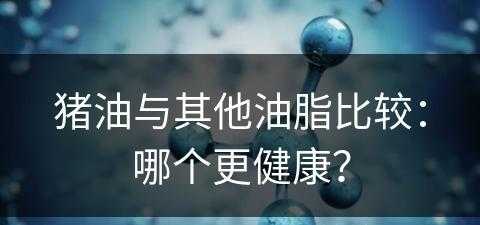 猪油与其他油脂比较：哪个更健康？